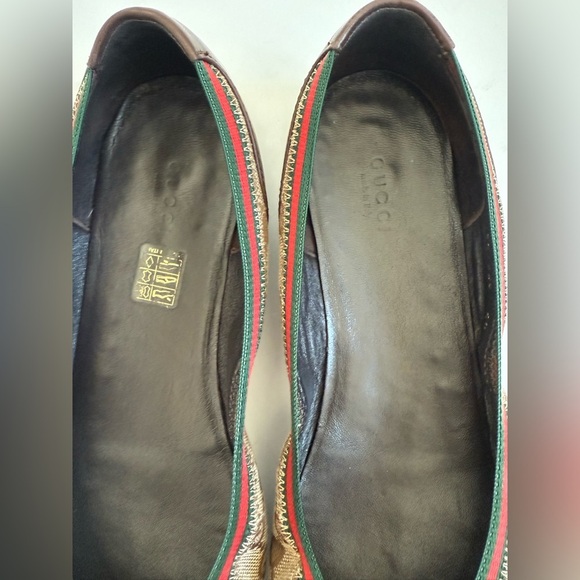 Gucci Brown GG Logo Monogram Supreme Guccissima Brown Canvas Ballet Flats EU40 - Picture 2 of 9